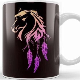 Baskı Dükkanı Horse Head Dream Catcher Horseshoe Equestrian Sport Stable Kupa