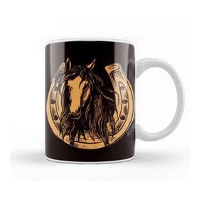 Baskı Dükkanı Horse Head Horseshoe Equestrian Sport Horses Riding Saddle Kupa