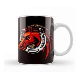 Baskı Dükkanı Horse Head Horseshoe Equestrian Sport Horses Riding Saddle Kupa