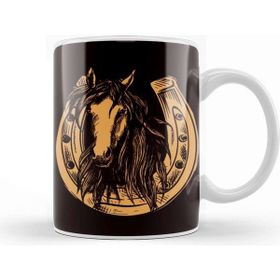 Baskı Dükkanı Horse Head Horseshoe Equestrian Sport Horses Riding Saddle Kupa