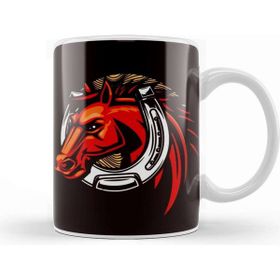 Baskı Dükkanı Horse Head Horseshoe Equestrian Sport Horses Riding Saddle Kupa