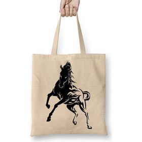 Baskı Dükkanı Horse Tattoo 4 Preto Bez Kadın Günlük Çanta