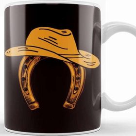 Baskı Dükkanı Horseshoe Cowboy Hat Horse Riding Equestrian Sport Saddle Kupa