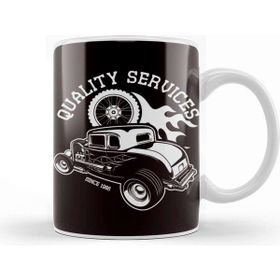 Baskı Dükkanı Hot Rod Service Classic Old American Cars Automobile Garage Kupa