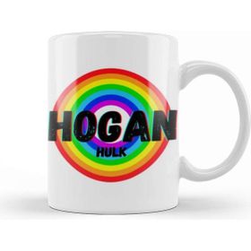 Baskı Dükkanı Hulk Hogan Vintage Retro Rainbow Style Warriors Design Wrestlers Gift Kupa