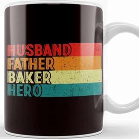 Baskı Dükkanı Husband Father Baker Hero Bakery Bread Dad Daddy Papa Poppa Kupa