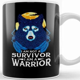 Baskı Dükkanı I Am Not A Survivor I Am A Warrior Fierce Wolf Kupa