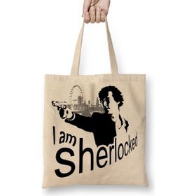 Baskı Dükkanı I Am Sher Locked Sherlock Holmes Gun Bez Kadın Günlük Çanta