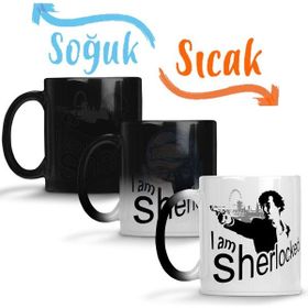 Baskı Dükkanı I am Sher Locked Sherlock Holmes Gun Sihirli Porselen Kupa