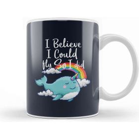 Baskı Dükkanı I Believe I Could So I Did Narwhal Pixel Art Kupa