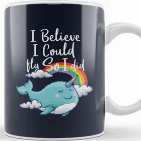 Baskı Dükkanı I Believe I Could So I Did Narwhal Pixel Art Kupa