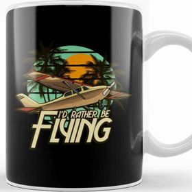 Baskı Dükkanı I D Rather Be Flying Airplane Pilot Aviation Kupa