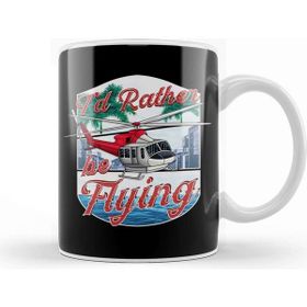 Baskı Dükkanı I D Rather Be Flying Helicopter Pilot Aviation Kupa