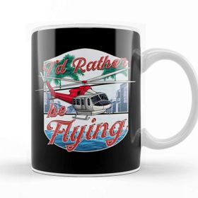Baskı Dükkanı I D Rather Be Flying Helicopter Pilot Aviation Kupa