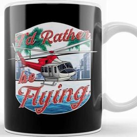 Baskı Dükkanı I D Rather Be Flying Helicopter Pilot Aviation Kupa