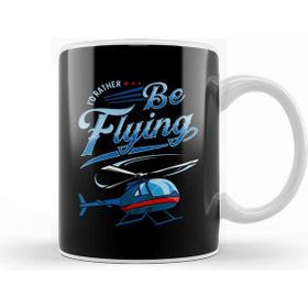 Baskı Dükkanı I D Rather Be Flying Retro Helicopter Pilot Kupa
