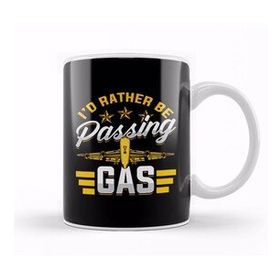 Baskı Dükkanı I D Rather Be Passing Gas Funny Airplane Pilot Pun Kupa