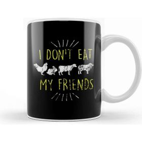 Baskı Dükkanı I Don T Eat My Friends Vegan Cute Distressed Kupa