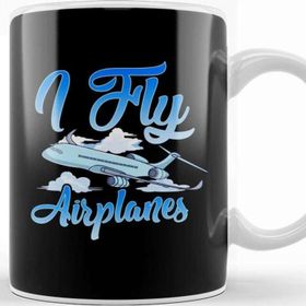 Baskı Dükkanı I Fly Airplanes Pilot Plane Piloting License Kupa
