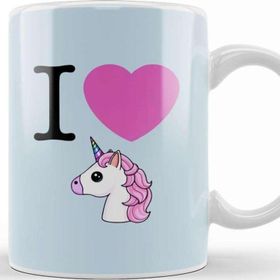 Baskı Dükkanı I Heart Unicorns Emoji Kupa