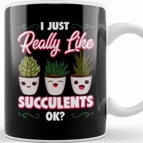 Baskı Dükkanı I Just Really Like Succulents Ok Cute Plant Pun Kupa