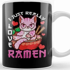Baskı Dükkanı I Just Really Love Ramen Cat Kawaii Anime Kupa