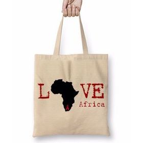 Baskı Dükkanı I Love Africa Bez Kadın Günlük Çanta