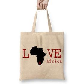 Baskı Dükkanı I Love Africa Bez Kadın Günlük Çanta