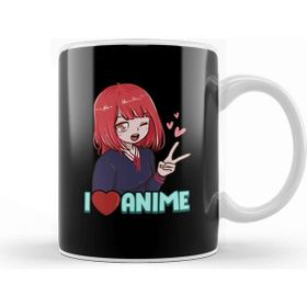 Baskı Dükkanı I Love Anime Cute Japanese Kawaii Anime Girl Kupa