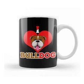 Baskı Dükkanı I Love Bulldog Pop Art Portrait Bouledogue Kupa