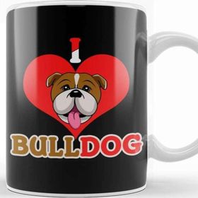 Baskı Dükkanı I Love Bulldog Pop Art Portrait Bouledogue Kupa
