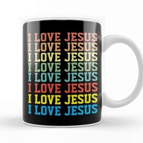 Baskı Dükkanı I Love Jesus Christian Kupa