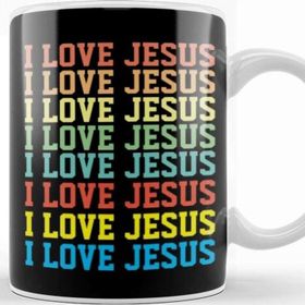 Baskı Dükkanı I Love Jesus Christian Kupa