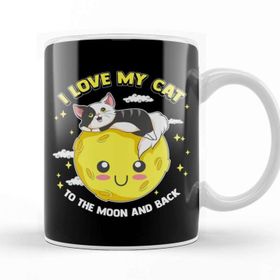 Baskı Dükkanı I Love My Cat To The Moon And Back Cute Kitten Kupa