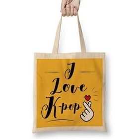 Baskı Dükkanı I Love My Dog Pug Köpek Bez Uzun Saplı Krem Rengi Çanta
