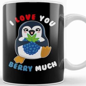 Baskı Dükkanı I Love You Berry Much Cute Penguin I Love You Pun Kupa