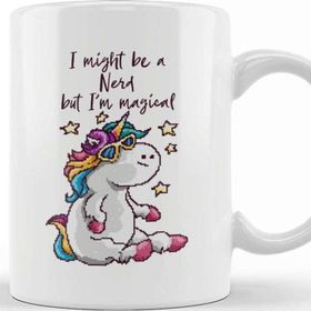 Baskı Dükkanı I May Be A Nerd But Im Magical Unicorn Pixel Art Kupa