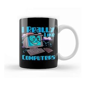 Baskı Dükkanı I Really Like Computers Nerdy Tech Guy Geek Kupa