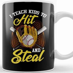 Baskı Dükkanı I Teach Kids To Hit and Steal Funny Baseball Coach Kupa