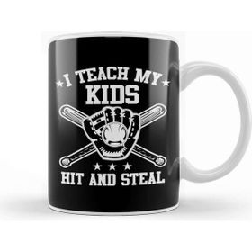 Baskı Dükkanı I Teach My Kids To Hit and Steal Funny Baseball Kupa