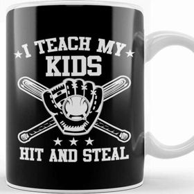 Baskı Dükkanı I Teach My Kids To Hit and Steal Funny Baseball Kupa
