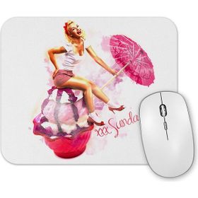 Baskı Dükkanı Ice Cream Umbrella Pinup Bow Mouse Pad