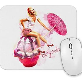 Baskı Dükkanı Ice Cream Umbrella Pinup Bow Mouse Pad