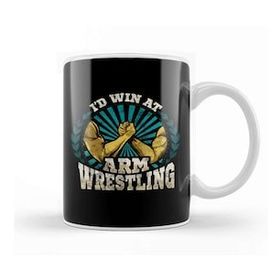 Baskı Dükkanı Id Win at Arm Wrestling Athlete Strong Wrestler Kupa