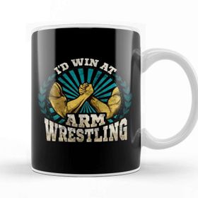 Baskı Dükkanı Id Win at Arm Wrestling Athlete Strong Wrestler Kupa