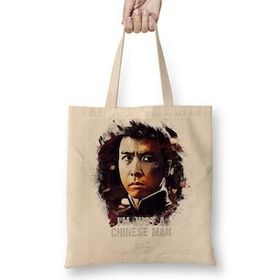 Baskı Dükkanı I`m Coming To Get You John Rambo Bez Uzun Saplı Krem Rengi Çanta