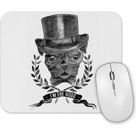 Baskı Dükkanı Im the Boss Sihirbaz Pug Köpek Mouse Pad