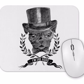 Baskı Dükkanı Im the Boss Sihirbaz Pug Köpek Mouse Pad