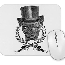 Baskı Dükkanı Im the Boss Sihirbaz Pug Köpek Mouse Pad