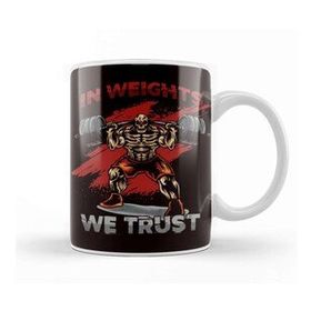 Baskı Dükkanı In Weights We Trust Weightlifting Bodybuilding Barbell Gym Kupa